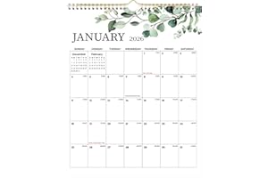 2026 Calendar - 2026 Wall Calendar: 12 Monthly Wall Calendar 2026 from Jan. 2026 to Dec. 2026, 14.5" x 11.5", Twin-Wire Bindi