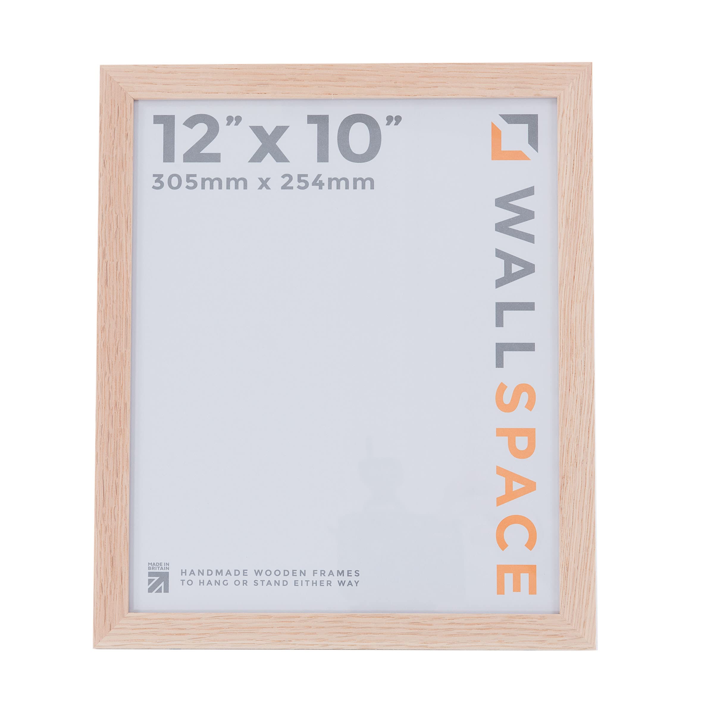 Wall Space 12x10 Oak Picture Frame | Oak 10x12 Photo Frame | 12 x 10 inch | 305x254mm | 30.5x25.4cm | Real Wood with Glass | Handmade Wooden Made in UK — image 1