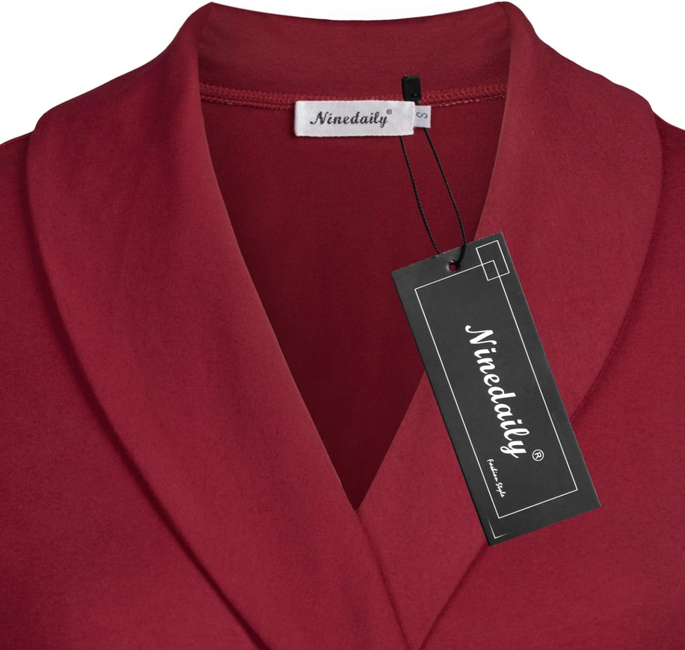 Ninedaily Womens Business Tops Lapel V Neck Slimming Long Sleeve Office Blouse: Clothing