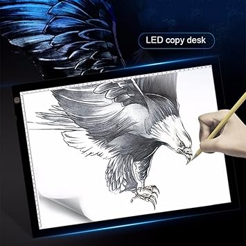 BEECOCO A3 LED Leuchttisch Einstellbare Helligkeit Leuchtkasten Zeichnen Leuchtplatte 47 x 37CM