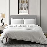 DAPU Linen Duvet Cover Set - French Linen Cotton Blend Natural Flax Soft Breathable Bedding 3 Pcs Set - 1 Duvet Cover 2 Pillowcases (Off-White/Cotton Linen, Full/Queen)