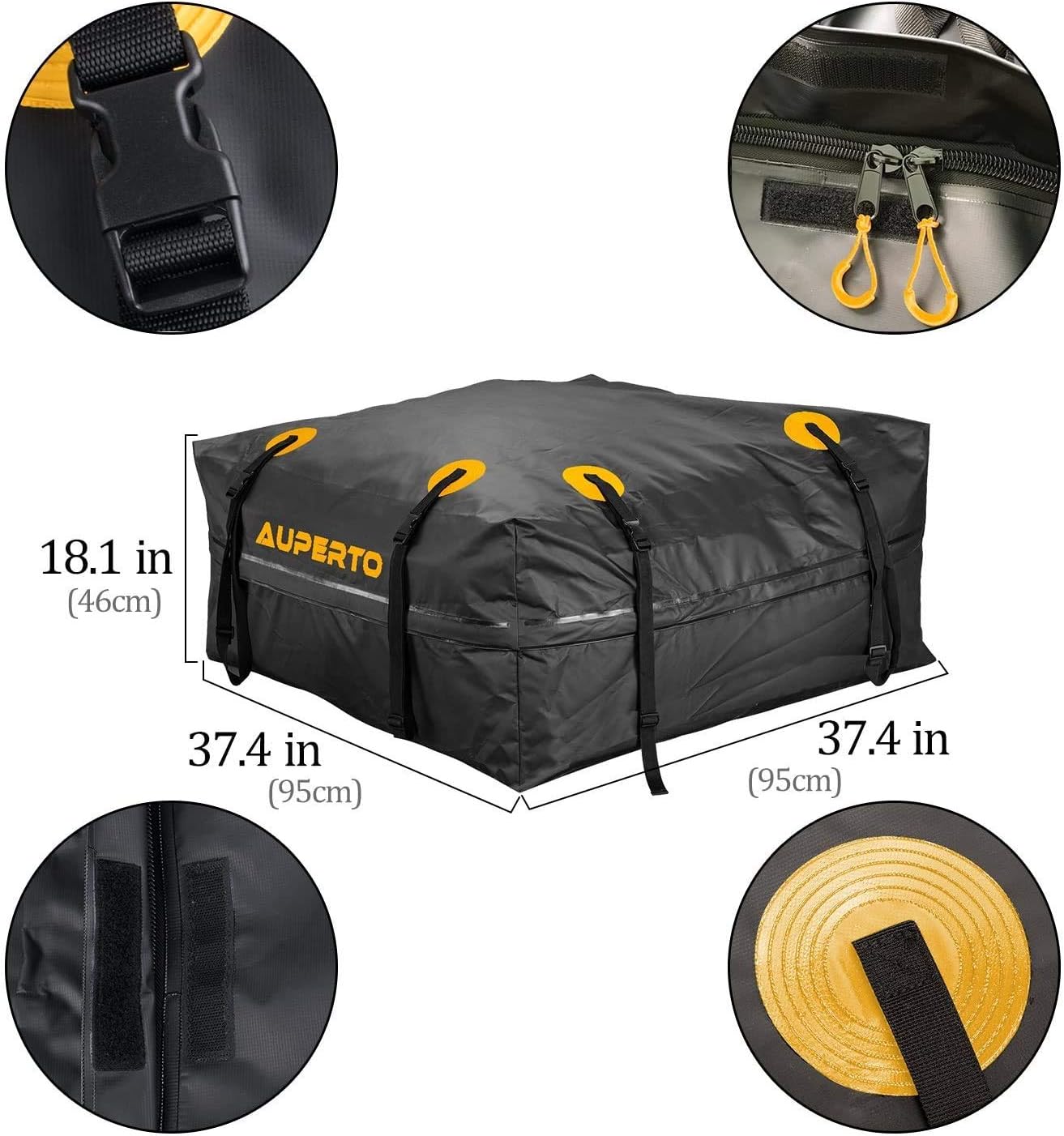 AUPERTO Car Top Carrier Roof Bag, Easy to Install Soft 425 Liters Large