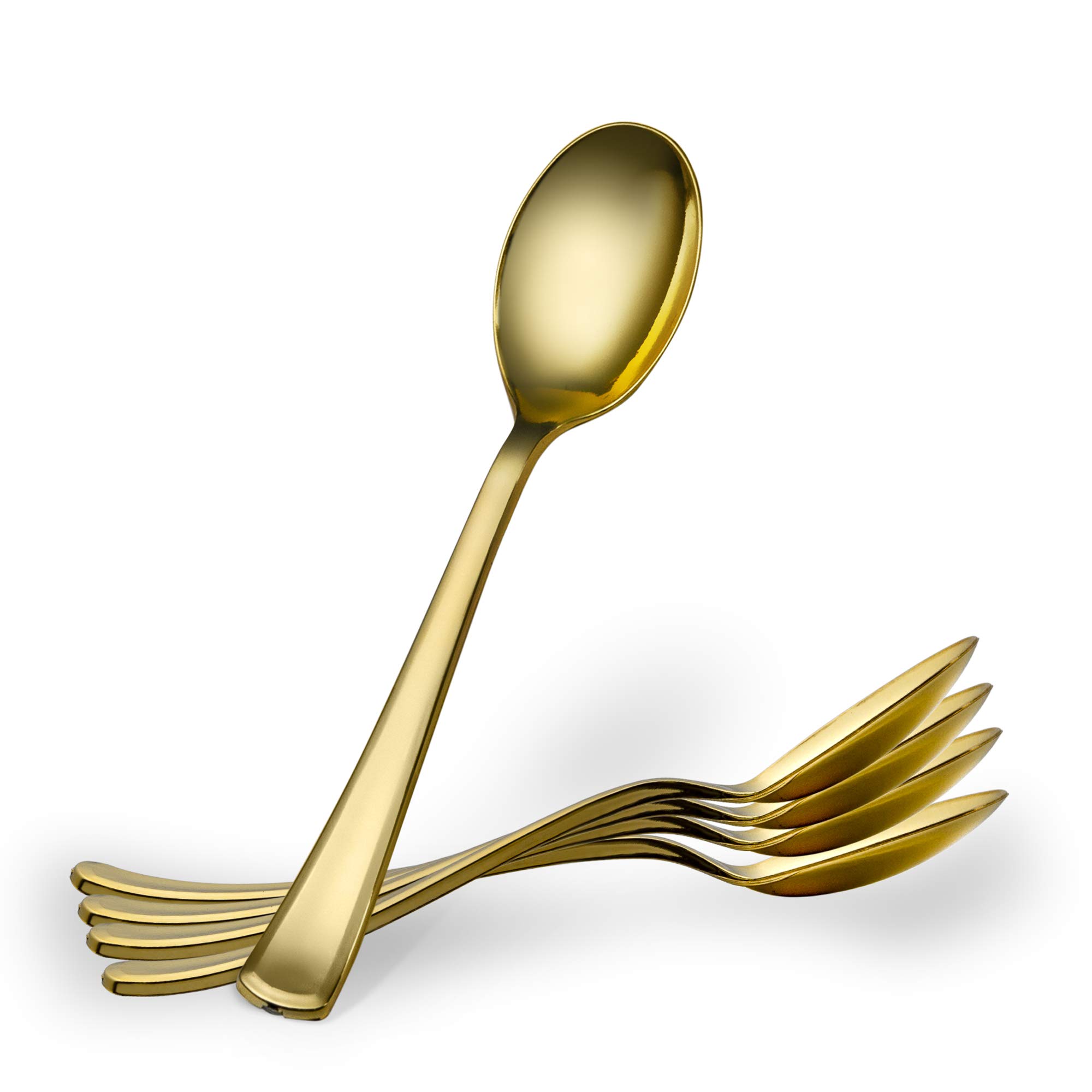 Photo 1 of Plasticpro Disposable Heavy Duty Gold Plastic Spoons, Fancy Plastic Silverware Looks Like Real Gold Cutlery - Utensils Great for Catering Events, Restaurants, Parties and Weddings Pack of 80