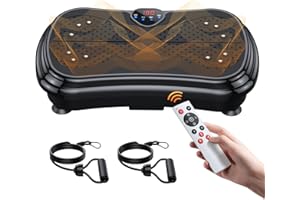 PUREROYI Vibration Plate Exercise Machine Weight Loss, Full Body Vibration Plate for Lymphatic Drainage, 180 Adjustable Speeds Vibrating Plate 400 Lbs Capacity Fitness Platform for Women Men