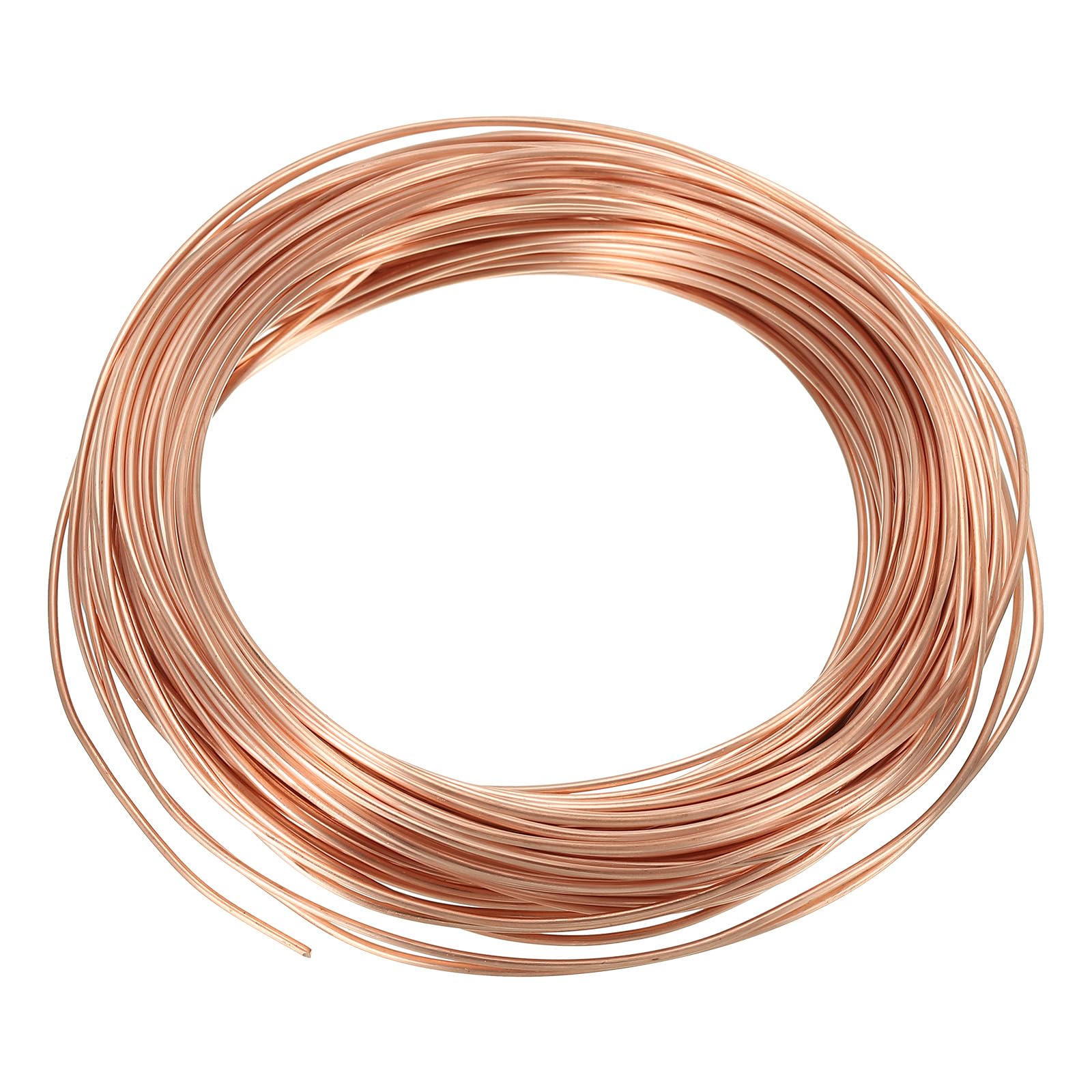 PATIKIL 66 Feet Solid Bare Copper Wire, 18 Gauge 99.9% Pure Copper Wire 1.2mm Soft Beading Wire Metal Plant Stem Ties for Jewelry Craft (20m)