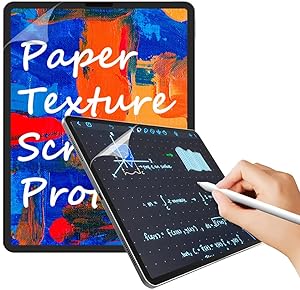 [2 Pack] YES2B Paperfeel Paper Texture Screen Protector Compatible with iPad Pro 12.9 Inch 2018, 2020, 2021 (3rd & 4th & 5th Generation), Anti Glare, Matte PET Like Paper Film for Drawing, High Touch Sensitivity with Apple Pencil, Scratch Resistant