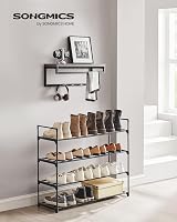 Songmics 4-Tier Shoe Rack Metal Storage Organiser 16-20 Pairs Black LSA14BKV2 view 2