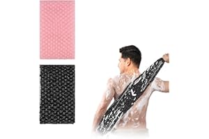 2 Pcs Deep Cleansing Exfoliating Towel Shower, Double Sided Exfoliating Towel, Extra Long Reusable Exfoliating Cloth (Black P