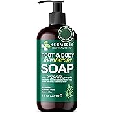 KESMEDIK Tea Tree Oil Soap Body Wash with Peppermint for Foot & Body, Antifungal & Antibacterial Support Cleanser, Helps Soothe Ringworm, Athlete’s Foot, Jock Itch, Acne & Body Odors