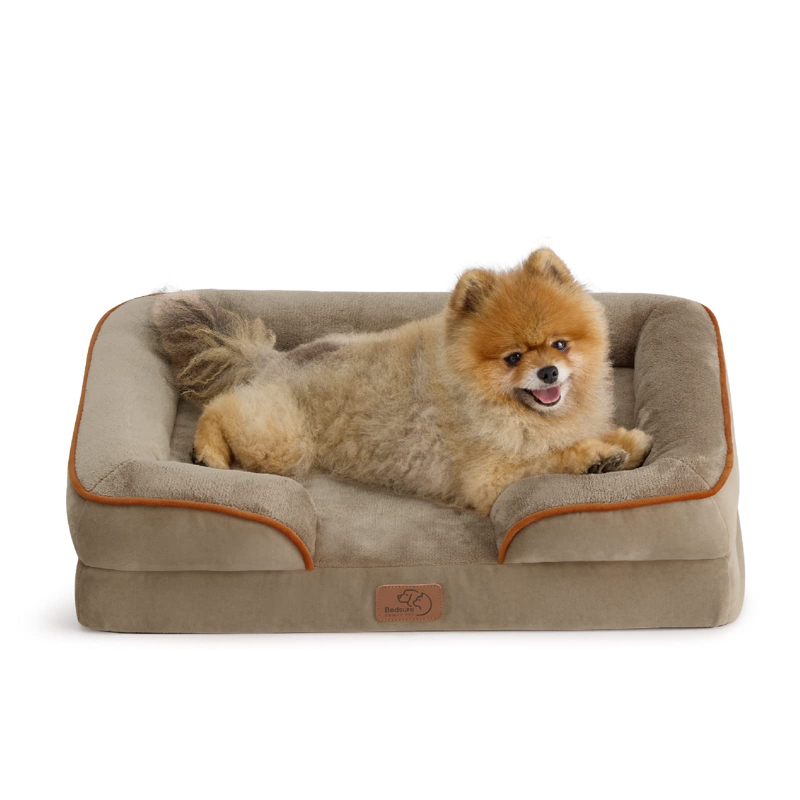 Photo 1 of Bedsure Orthopedic Dog Beds for Small Dogs - Washable Small Dog Cat Bed Waterproof, Comfort Pet Couch Sofa with Washable Removable Cover, Pets Bed with Nonskid Bottom, Hazel, 24"