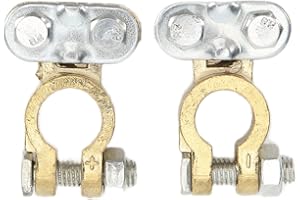 KIMISS Car Battery Terminals - 1 Pair of Corrosion Resistant Copper Battery Terminal Clamp Connectors for Heavy Duty Auto and