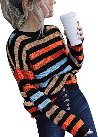 striped long sleeve sweater