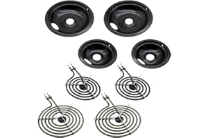 5304430149 5304430150 Porcelain Drip Pan Set and MP22YA Electric Range Burner Element Unit Set by SupHomie - Compatible with Frigi-daire Ken-more Range Stove Replaces 318067041 318067051