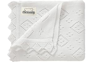 mimixiong Baby Swaddle Blanket 100% Cotton Gender Neutral Pointelle Receiving Blanket for Boys Girls Cuddle Stroller Crib Blanket