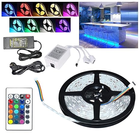 VGO® 4M LED Strip RGB LED Streifen Wasserdicht Lichtband dimmable Außenbereich led strip Fernbedienung Terrasse Schlafzimmer 