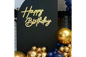 MASTRON Happy Birthday Sign for Backdrop - Glitter Felt Happy Birthday Letter Sign for Balloon Arch Birthday Party Balloon Arch Backdrop Decorations for Birthday Party Baby Shower - Gold
