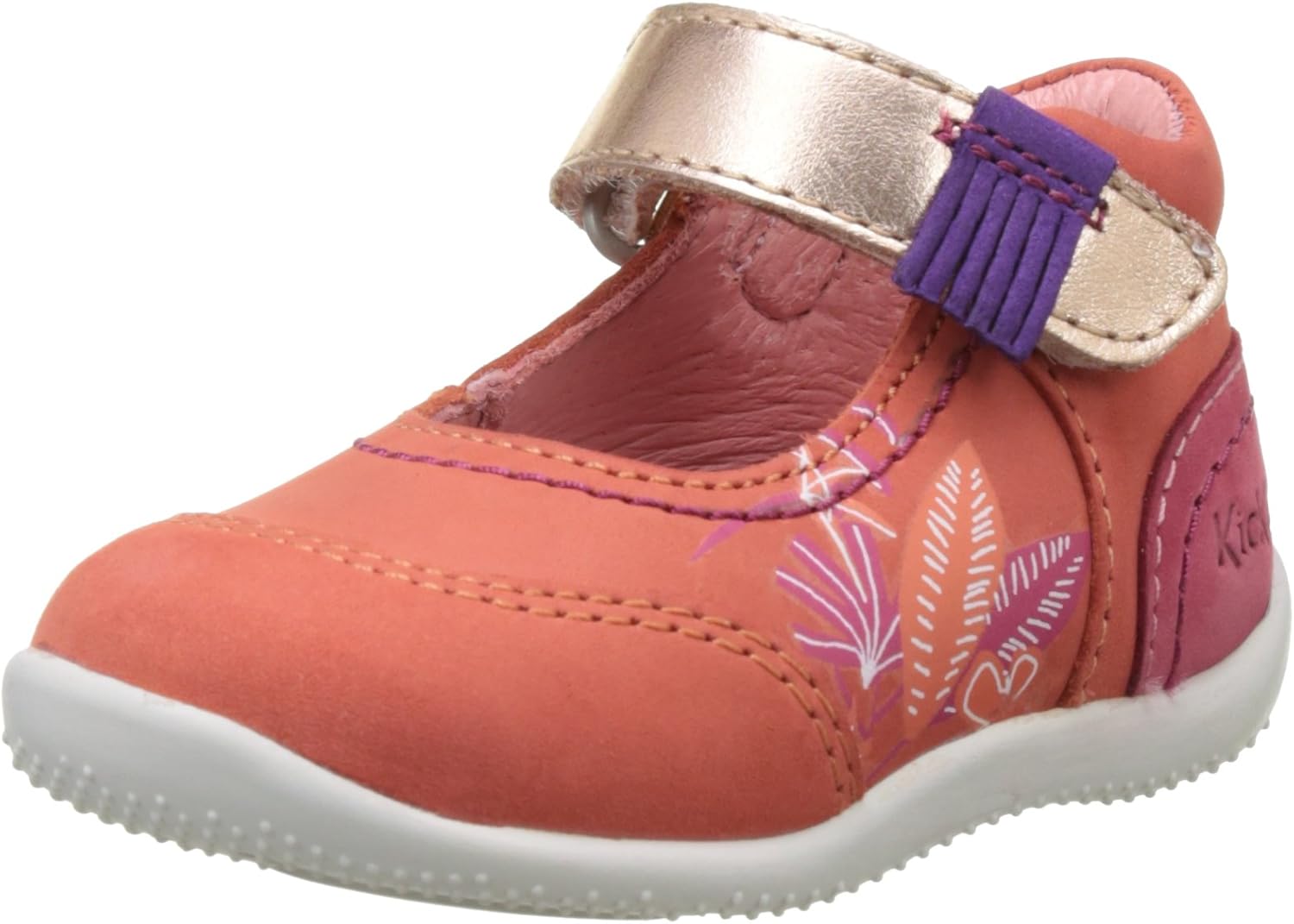 Kickers Bimambo Flat Shoes Girls Orange/Fuschia/Pink 18