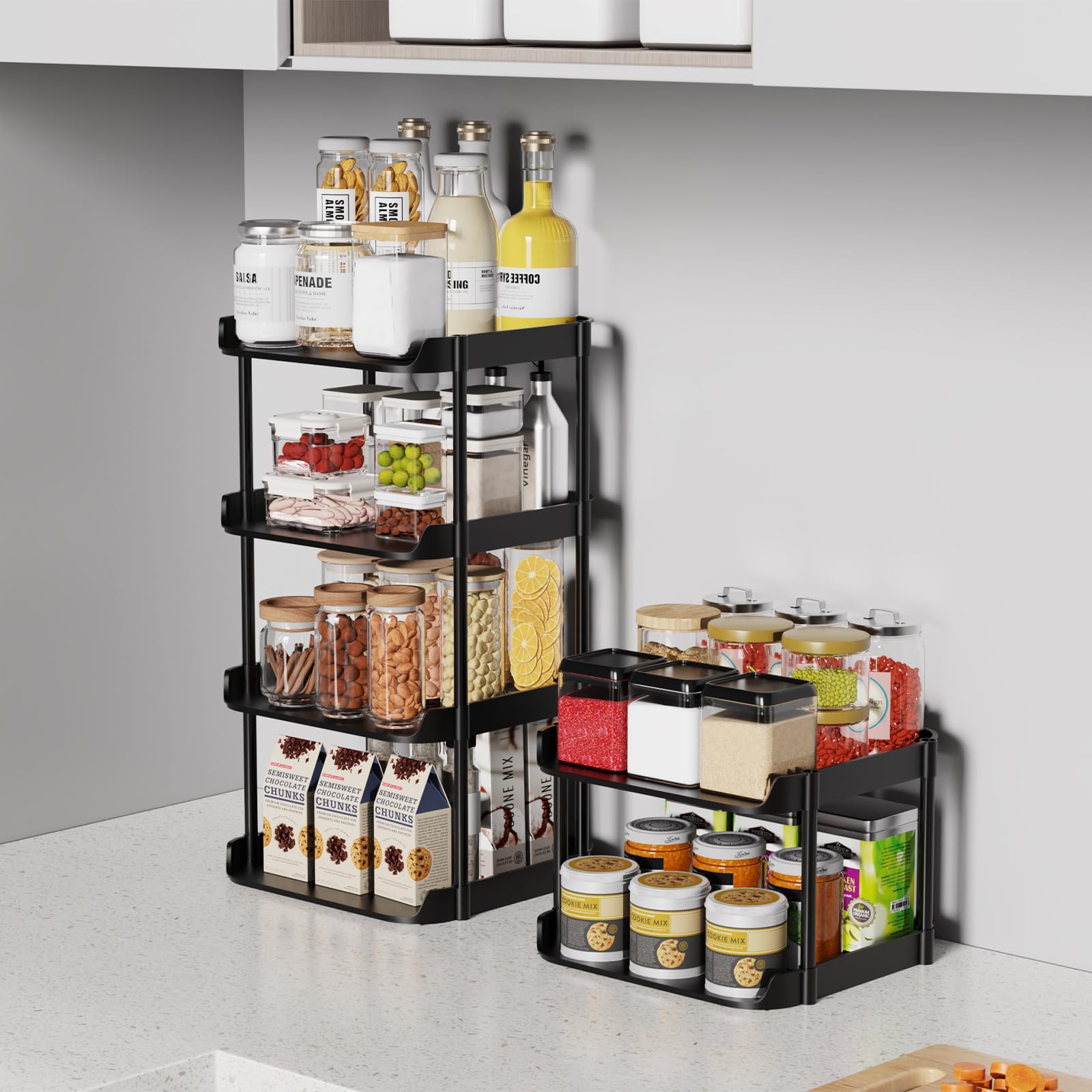 Altdnmaf 6 Ebenen Schmal Schuhregal, Mehrschichtiges Hoch Schuhregale Platzsparend, Stapelbar Klein Standregal, Vertikales Plastik Regal, Shoe Rack für Treppe, Flur, Küche, Schlafzimmer, Schwarz 6