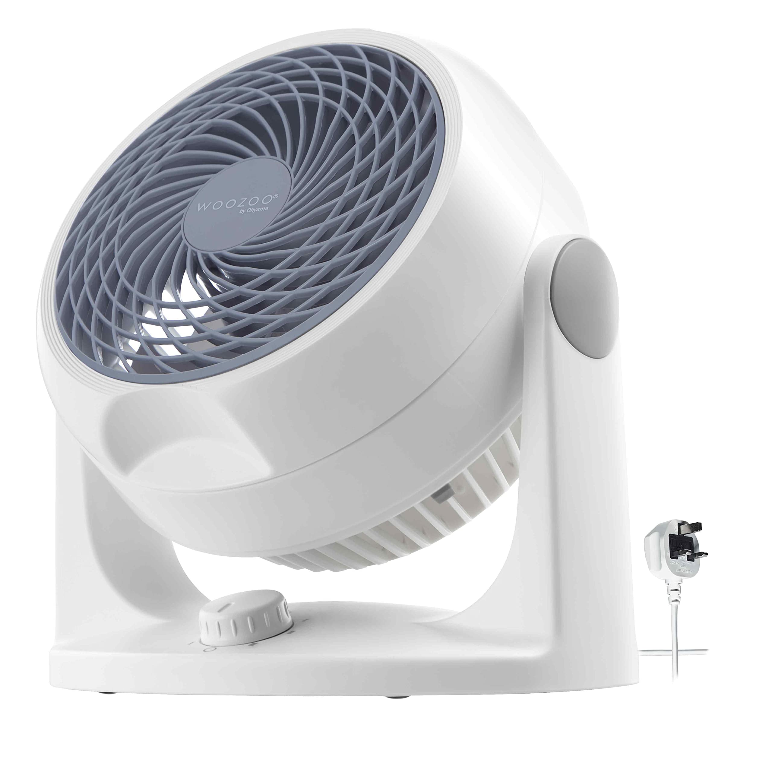 Iris Ohyama, Silent Desktop Fan - Woozoo - HD18N, Plastic, White, 34 W, 23 m sq, 29 x 19 x 31 cm [UK Model]