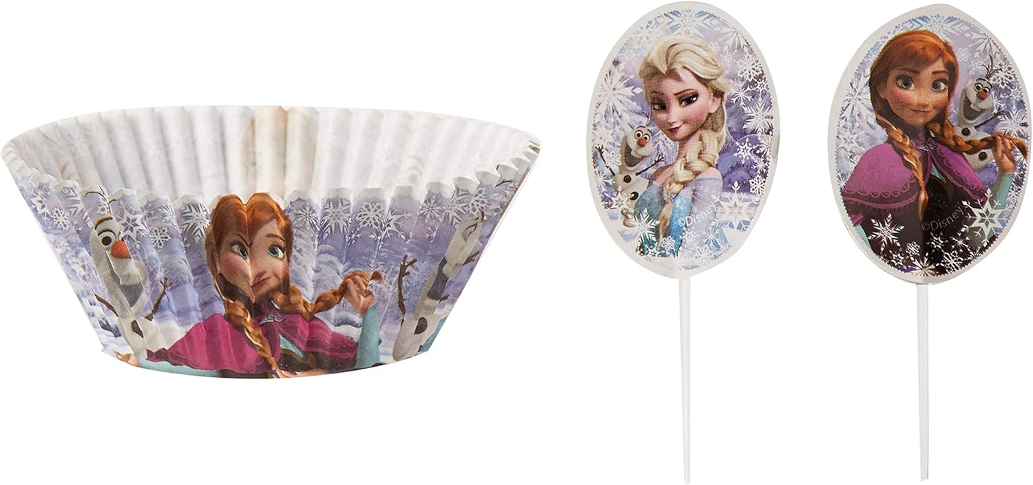 Wilton FROZEN CUP PICK COMBO 24CT Assorted Cupcake, Light Blue