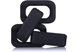 XMGZQ Wood Chain Link Decor - Rustic Black Washed Decorative Chain,Coffee Table Decor,Book Shelf Decor Accents,Made from Pine Wood,Bookshelf Decor,Boho,Country or Modern Home Décor for Shelves