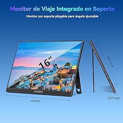 WUAWE 16" Portable Monitor, 1200P 120Hz 100% sRGB