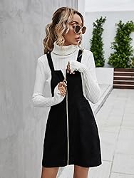 Floerns Women's Corduroy Button Down Pinafore