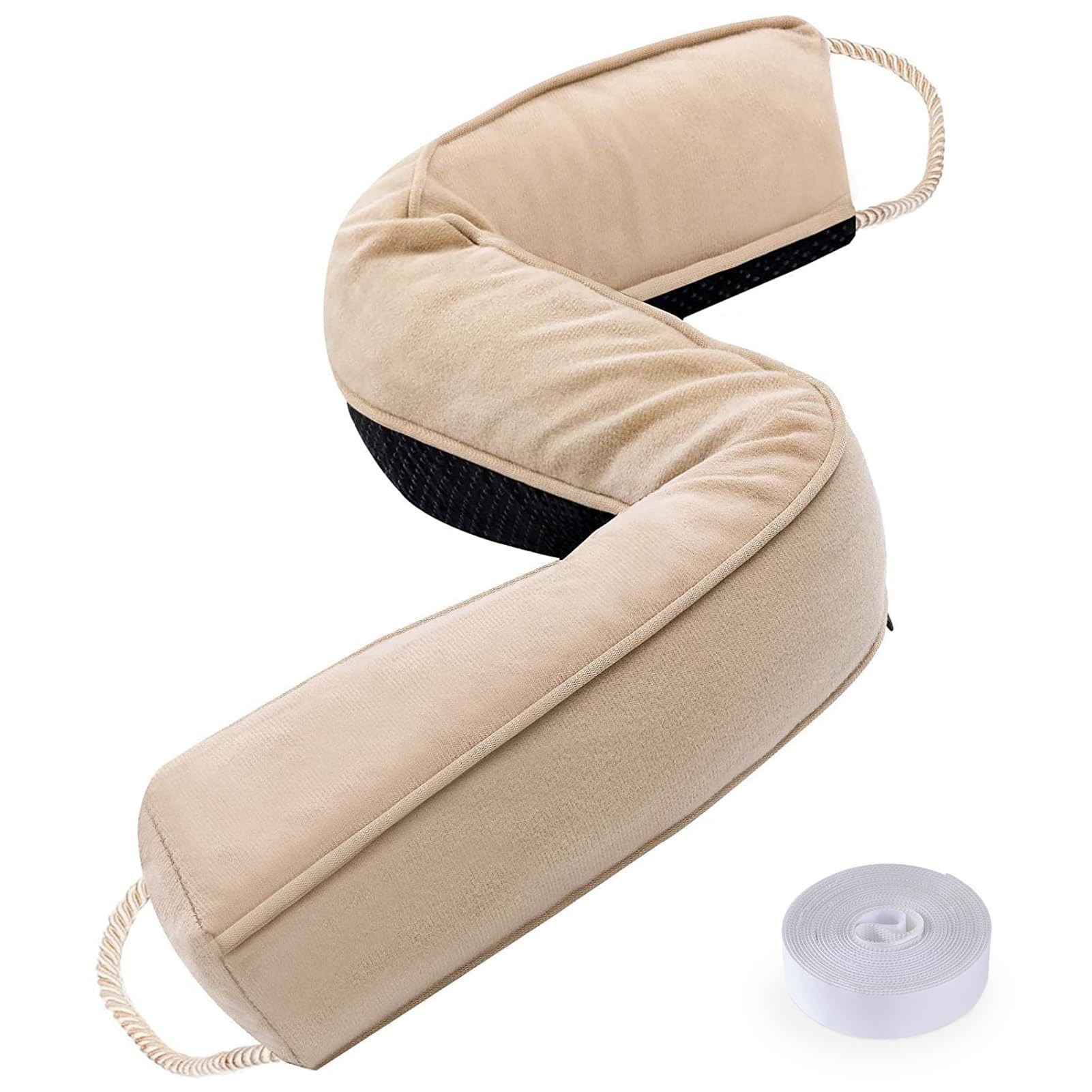 Sunolga Door Draft Stopper Blocks Hot and Cold Air with Removable Washable Cover for Bottom of Door, All-Season Seal for Noise, Light, Dust, Door Sweep for Gaps Up to 3", Home Essentials, 36", Beige