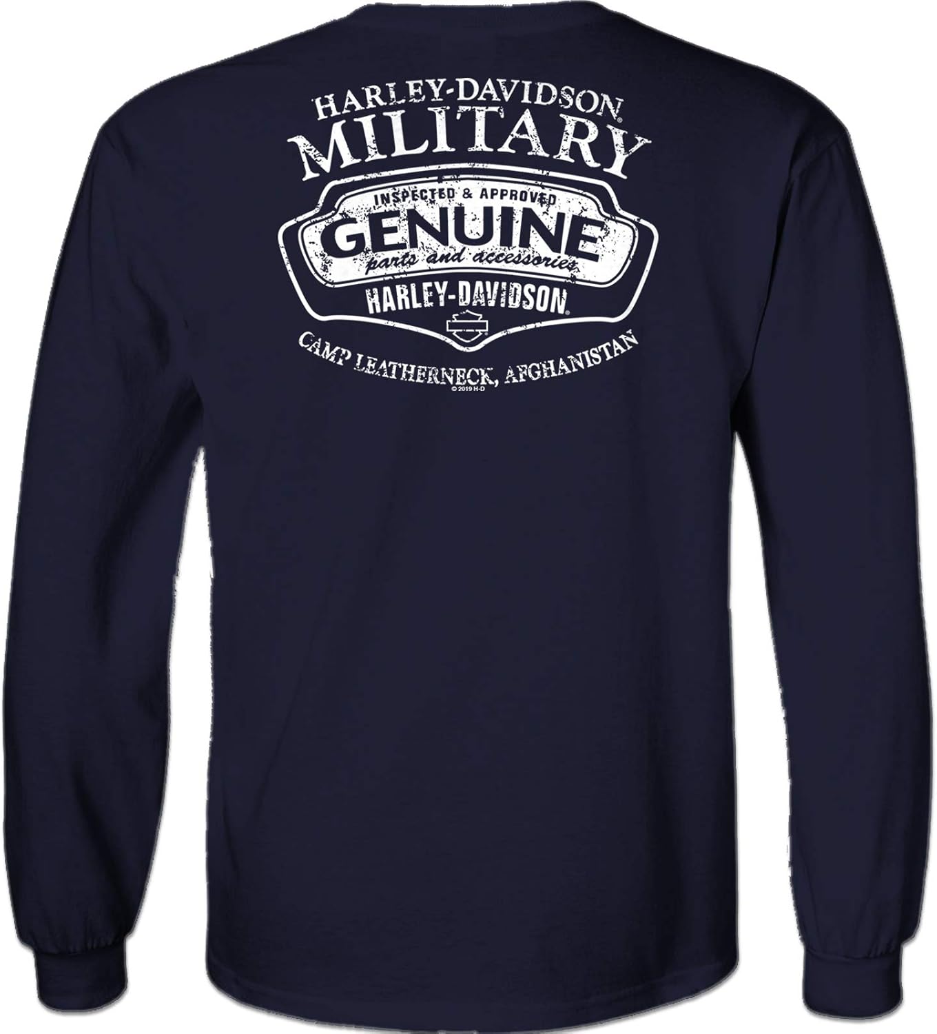 HarleyDavidson Military Men's Navy LongSleeve Skull Graphic TShirt