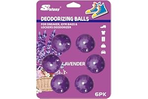 Sufuny Sneaker Deodorizer Balls, Shoe Deodorant Balls for Sneakers,Gym Bags and Lockers Odor Eliminators Ball 6 Pack