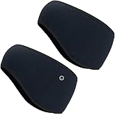 PATIKIL Ear Warmer Headband, 2 Pack Polar Fleece Ear Warmer Winter Stretchy Running Sweatband Outdoor Essential for Jogging Walking Skiing, Navy Blue