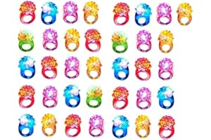 C&H SOLUTIONS HND® Novety LED Flashing Light Up Jelly Bumpy Ring, For Party,Cutumes,Birthday,Wedding And Any Celebrations. 36-Pack