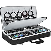 AUROTIER DJ Controller Bag for DDJ FLX10/DDJ REV5/DDJ GRV6/DDJ FLX6/DDJ 1000/DDJ 800, Padded DJ Backpack with Multi-pocket for 17 Inch Laptop, DJ Carrying Mixer Case for DJ Equipment, Grey