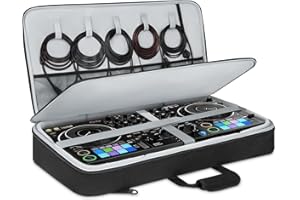 AUROTIER DJ Controller Bag for DDJ FLX10/DDJ REV5/DDJ GRV6/Numark NS4FX/DDJ FLX6/DDJ 1000/DDJ 800, Padded DJ Backpack with Multi-pocket for 17 Inch Laptop, DJ Carrying Mixer Case for DJ Equipment, Grey