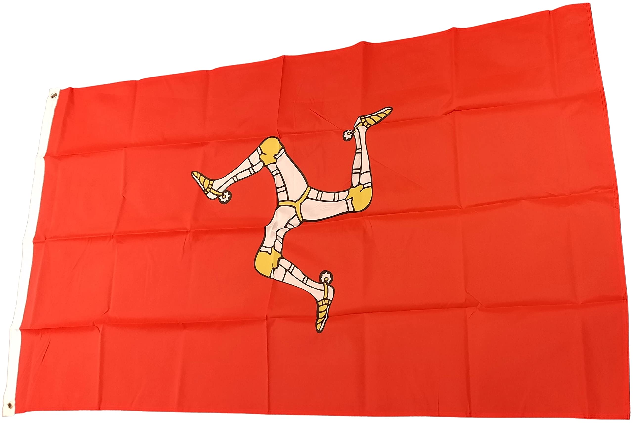 NWFlags Isle of Man Flag 5ft x 3ft 75d Premium Polyester Suitable For Flagpoles | Strong Polyester 5x3 foot material Manx flag with Eyelets