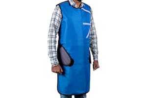 HELL BLUES Xray Protective Apron .5mm pb Lead Equivalent X-ray Protection with Hanger, Unisex Dental Lead Apron ~ Free size 60cm X 100cm (Blue)