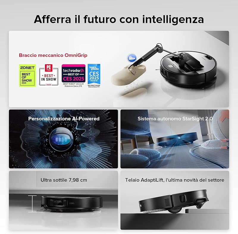 Saros Z70 Robot Aspirapolvere con Braccio Meccanico OmniGrip
