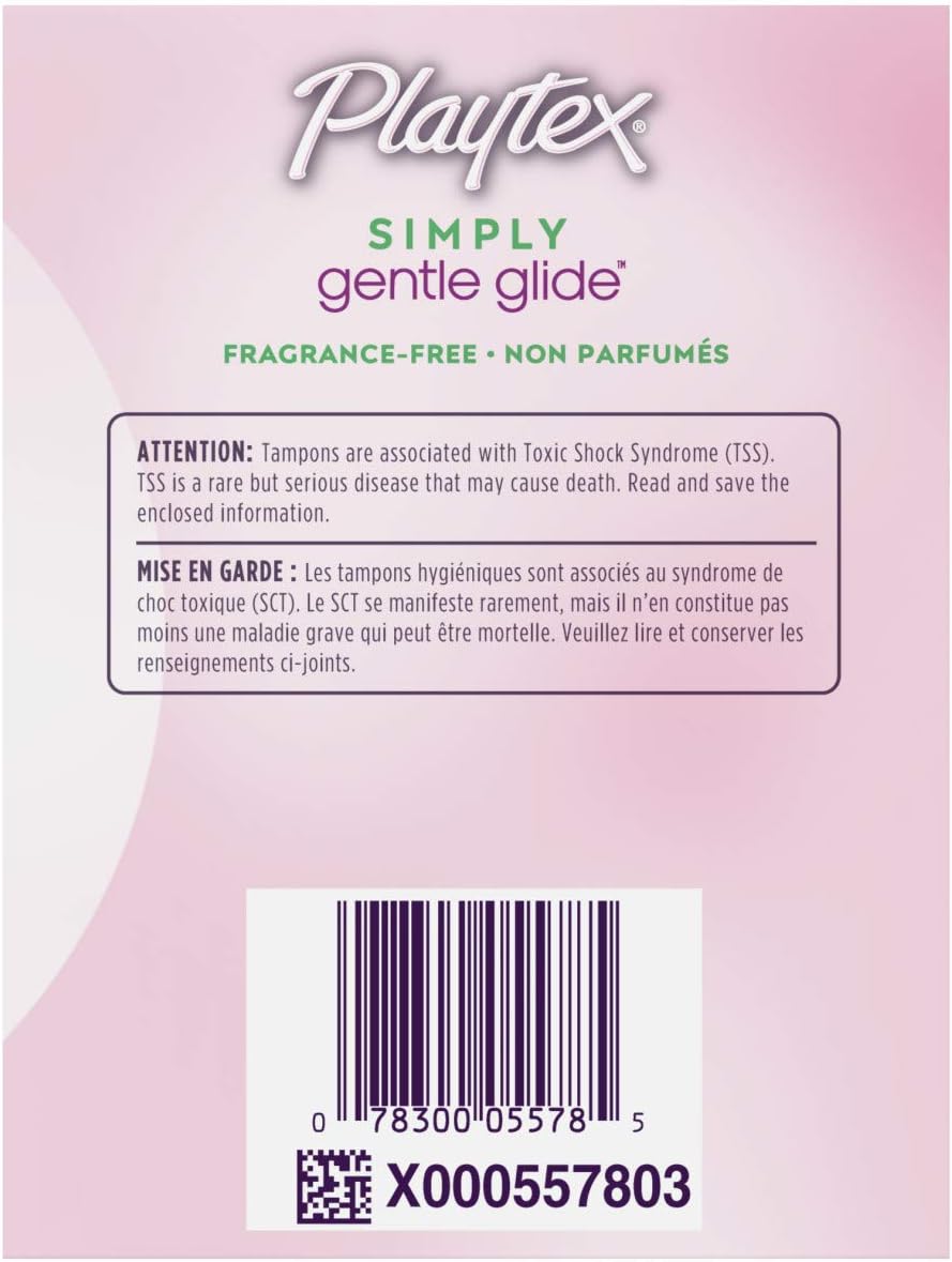 Playtex Simply Gentle Glide Unscented Regular Absorbency Tampons with 360 Protection, 72 Count: Health & Personal Care