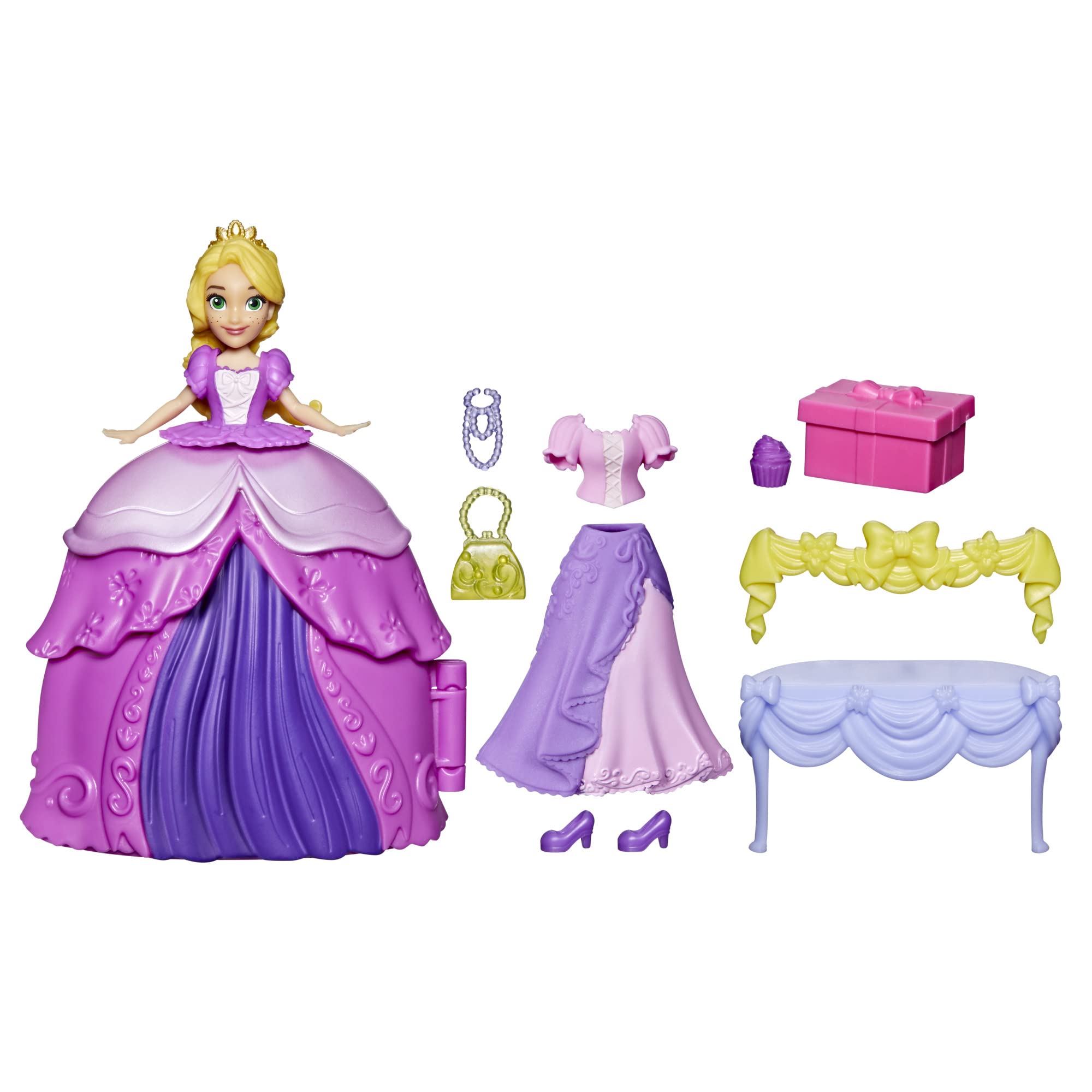 Hasbro Disney Princesses Princess Styling Surprise Rapunzel, Doll Play Set with Dresses and Accessories, Toy for Children from 4 F3469 Multi