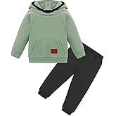 mikiumkee Toddler Boy Clothes Soft Solid Hoodie+Pants 1-6T kids Sweatsuit Baby Boys Outfits 2Pcs Sets