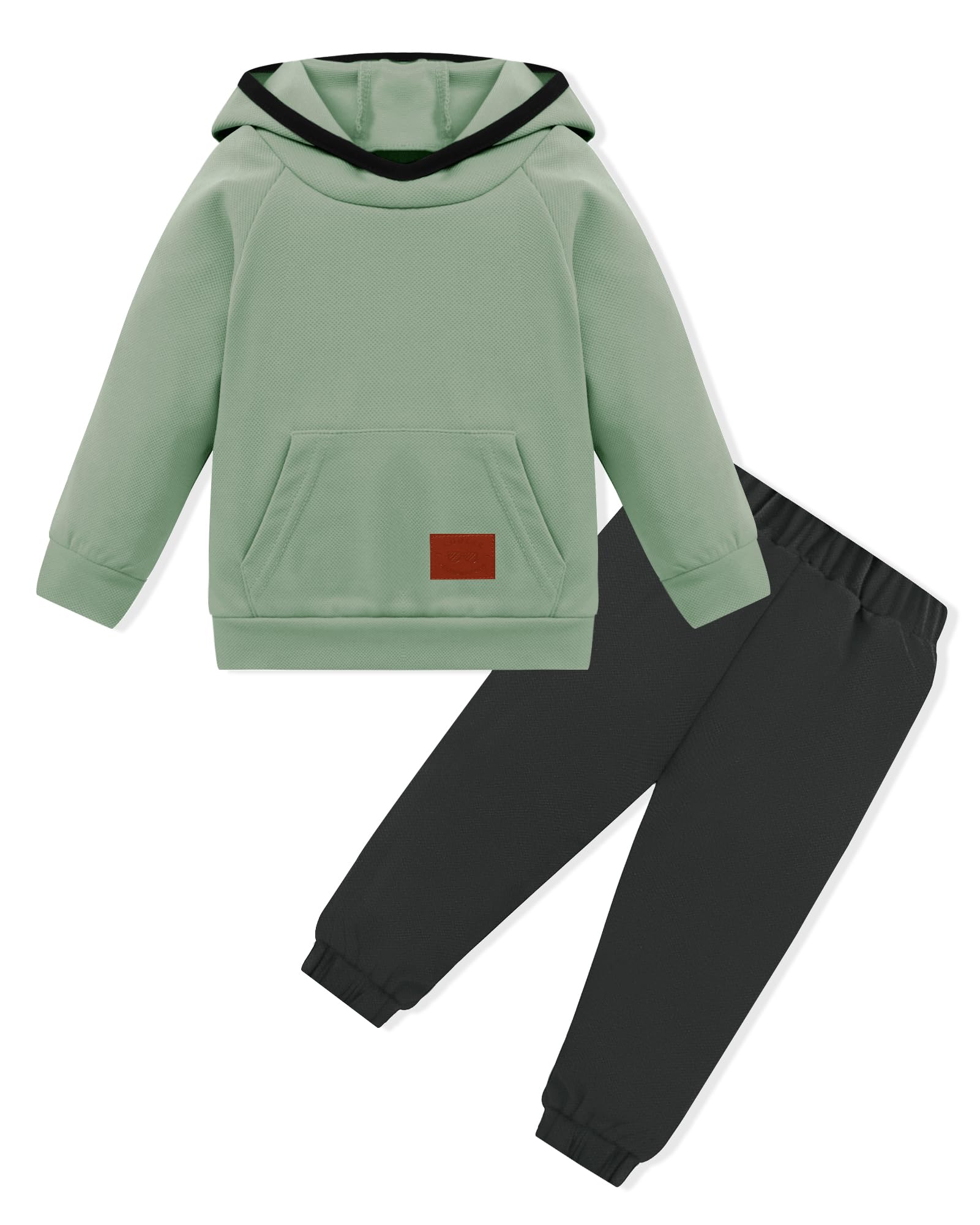 Photo 1 of mikiumkee Toddler Baby Boy Outfits Soft Solid Hoodies+Pants 18-24 Months Toddlers Boys Clothes 2Pcs Kids Clothing Sets