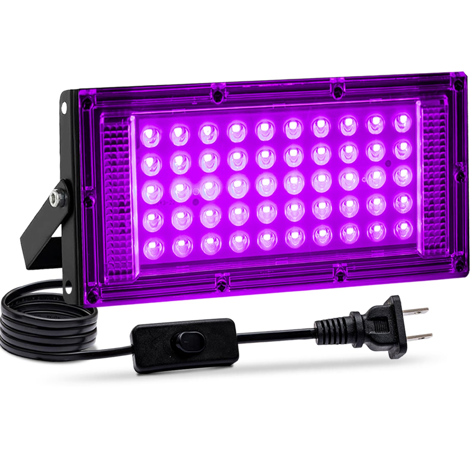 Photo 1 of Akpgf 1 Pack 50W Black Light, LED Blacklight with US Plug and Switch, Black Lights for Glow and Neon Parties, Halloween, Body Painting, Birthday Party, Fluorescent Painting and Tapestry
