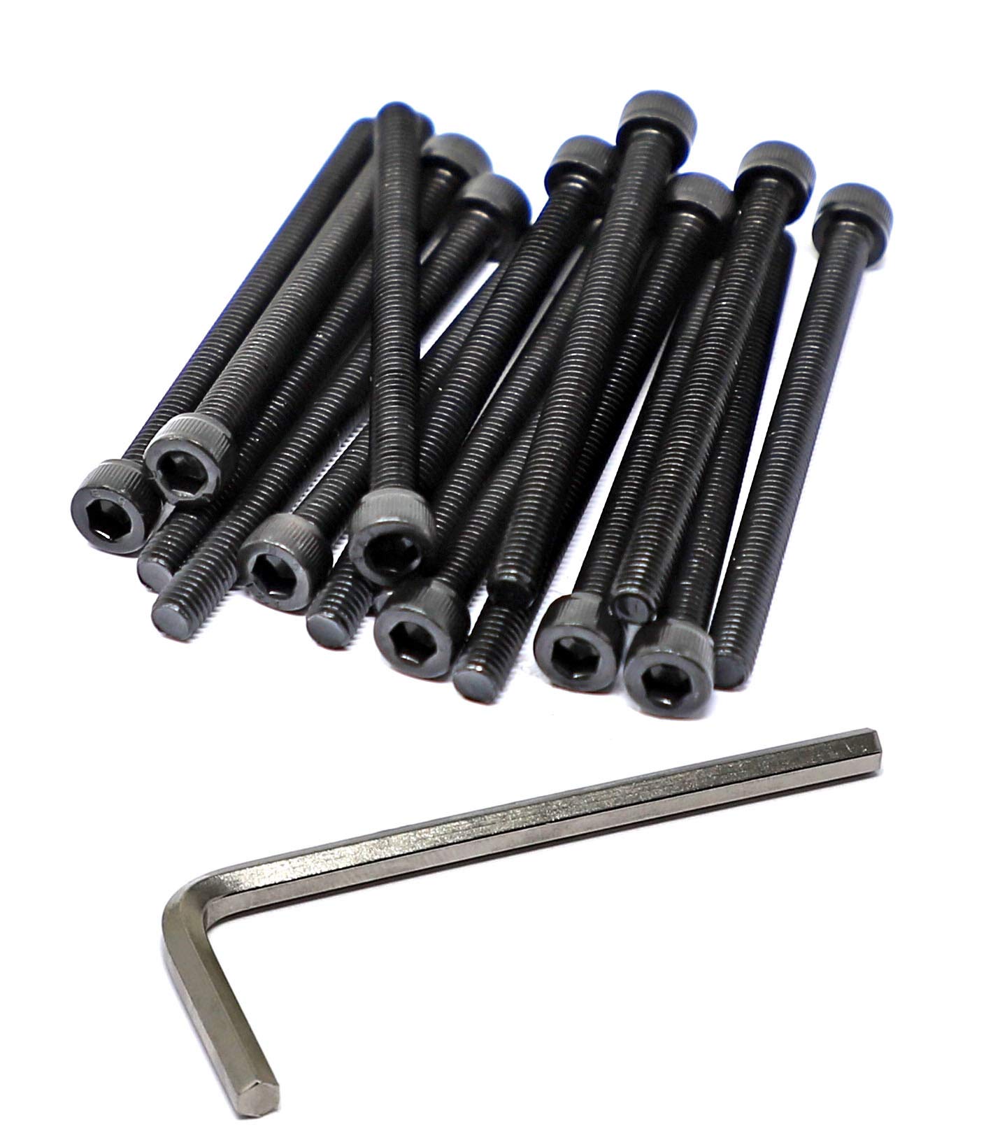iExcell 15 Pcs 12 .9 Grade M6 x 80 mm Alloy Steel Hex Socket Head Cap Screws Bolts Hex Key Kit