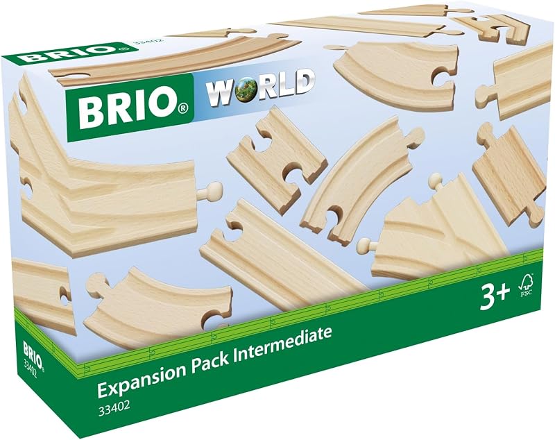 BRIO World Intermediate Expansion Pack Wooden Railway Track 16 pieces