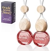 NeOsmia Hanging Car Air Freshener, 2 Pack Glass Car Scent Decor with Decorative Crystals, 6 Scents,Teakwood Intense, Long-Lasting Fragrance, Budget Friendly