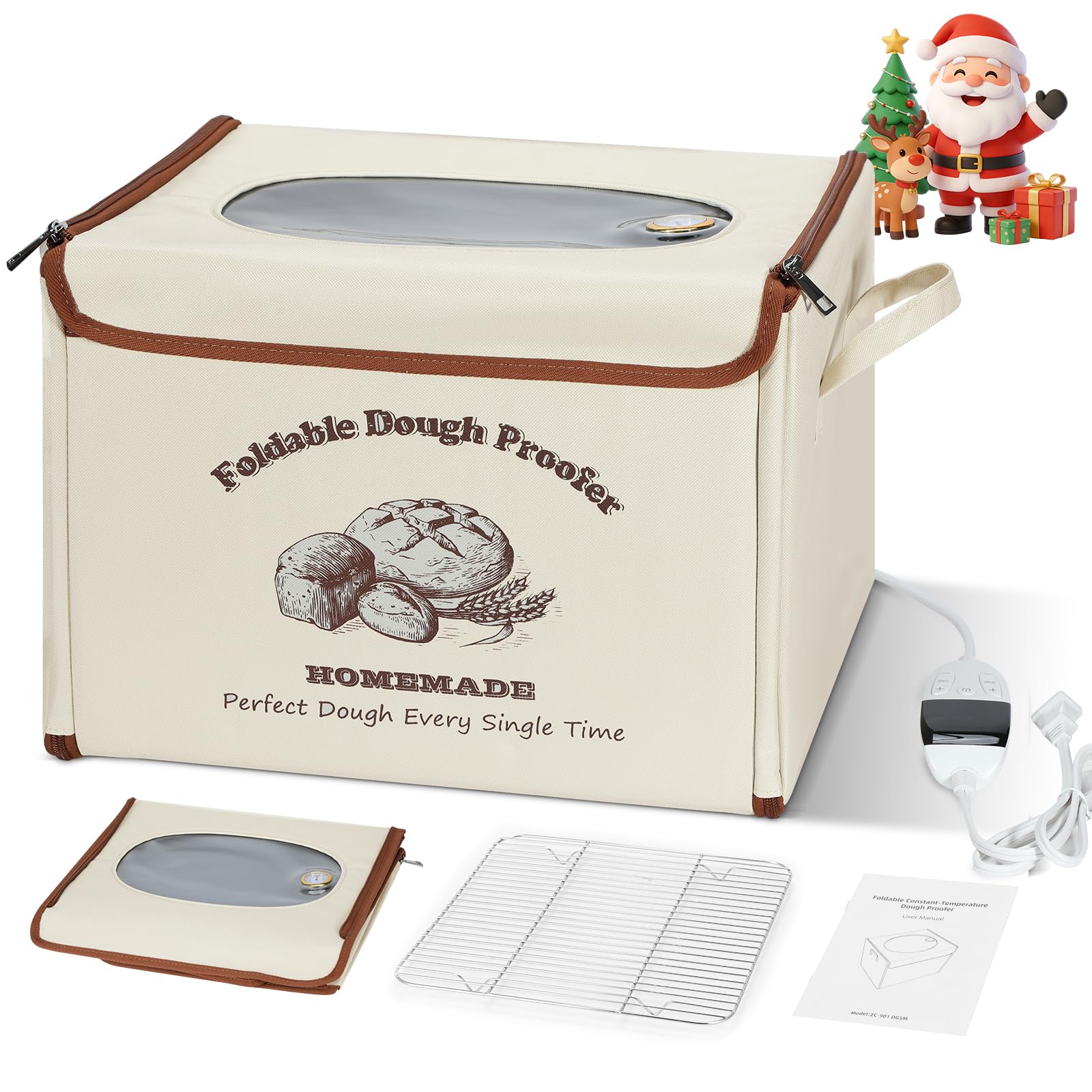 Photo 1 of Foldable Bread Proofing Box for Sourdough,50°F-130°F Temp Controlled Dough Proofer with 1-12H Digital Timer,Electric Proofing Container Sourdough Bread Baking Supplies for Home Baking,Yogurt Making