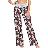 XUWU Women Pajama Pants Sleepwear Comfy Casual Palazzo Lounge Pants Wide Leg