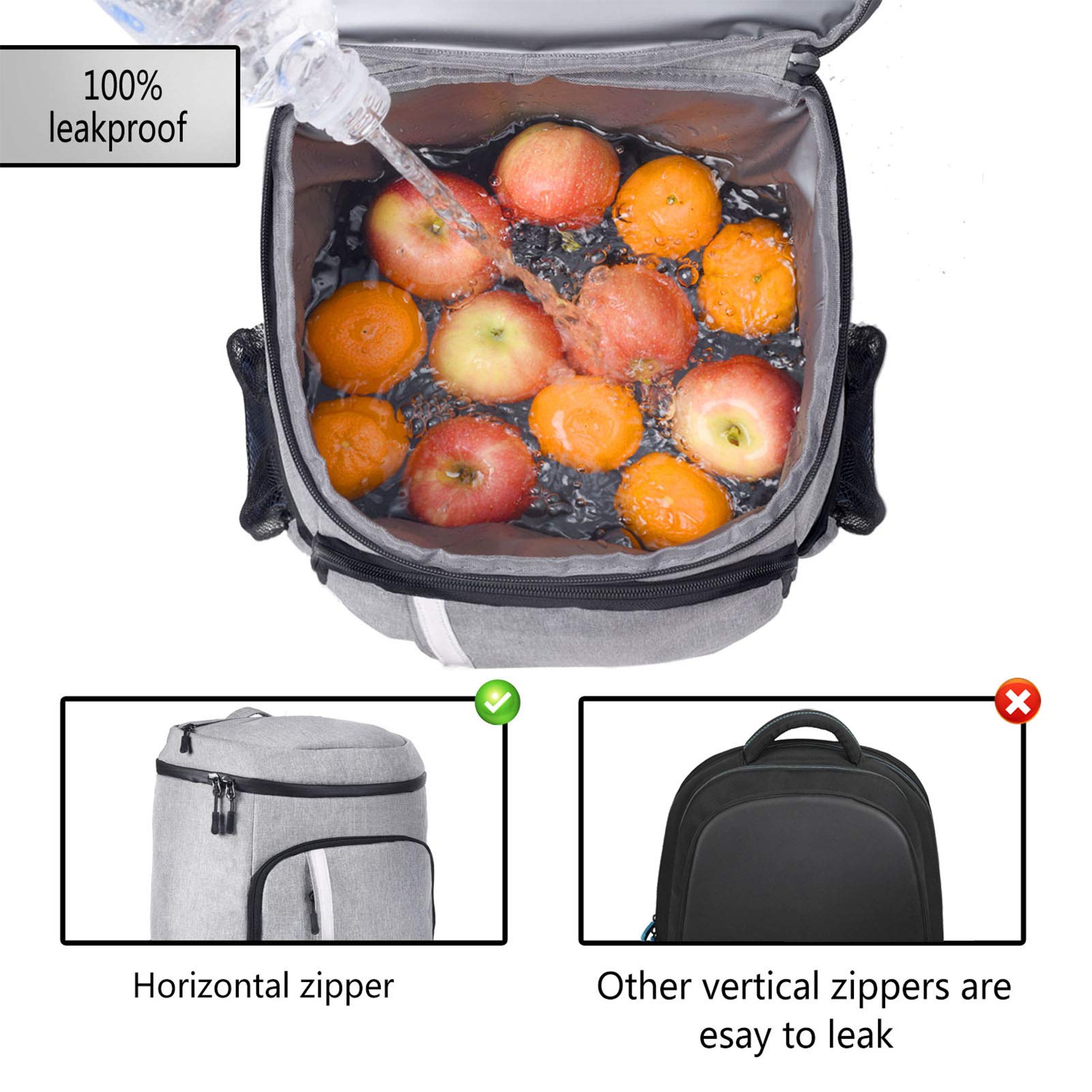 FORICH Backpack Cooler Leakproof Insulated Waterproof Backpack Cooler Bag, Lightweight Soft Beach Cooler Backpack for Men Women to Work Lunch Picnics Camping Hiking, 30 Cans