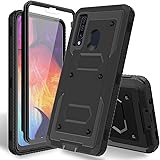 HATOSHI Samsung Galaxy A20 Case, Galaxy A50 Case with Built-in Screen Protector, Heavy Duty Protection Armor Shockproof Rugge