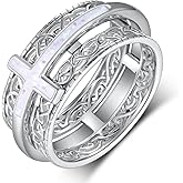 Lieditia Fidget Rings for Anxiety 925 Sterling Silver Cross Stress Fidgets Spinner Ring Anxiety Jewelry Gifts for Women